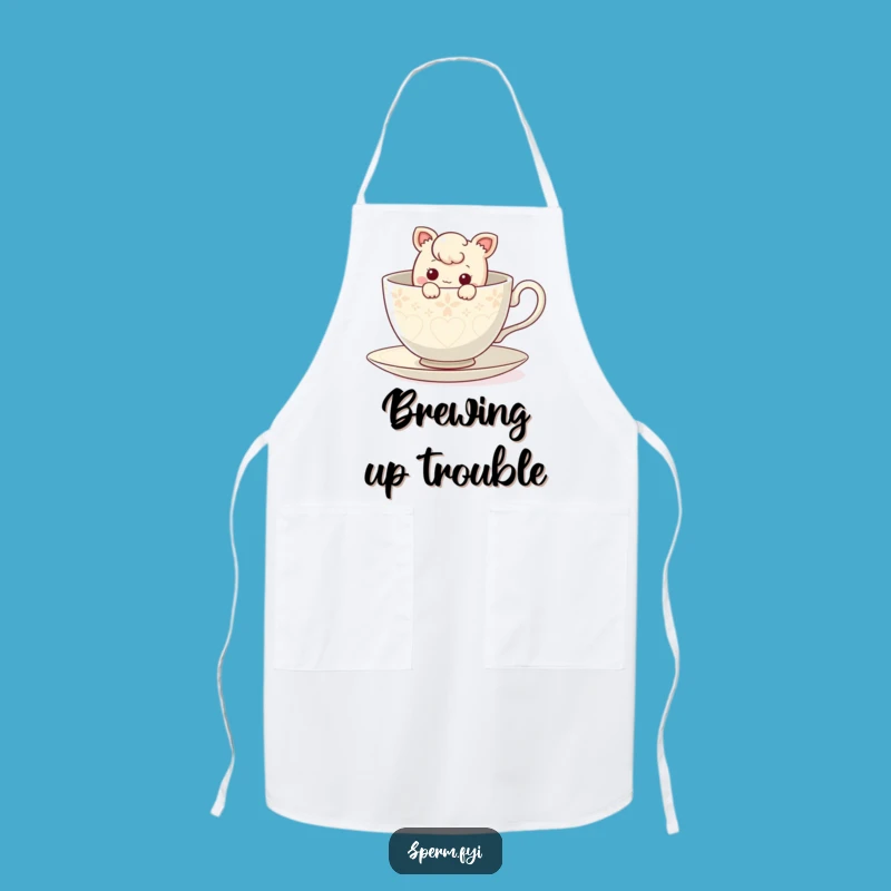 Funny Giant Teacup Apron: Curious Chef's Gift for Kitchen Whimsy
