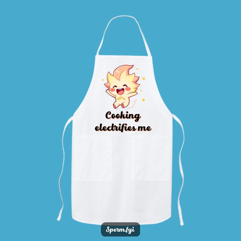 Funny Joyous Spark Apron: Cook with Electric Energy!