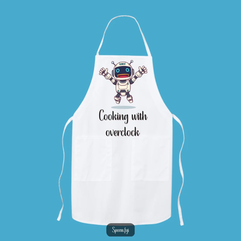 Funny Jumping Robot Apron: Cook with Zest and Enthusiasm