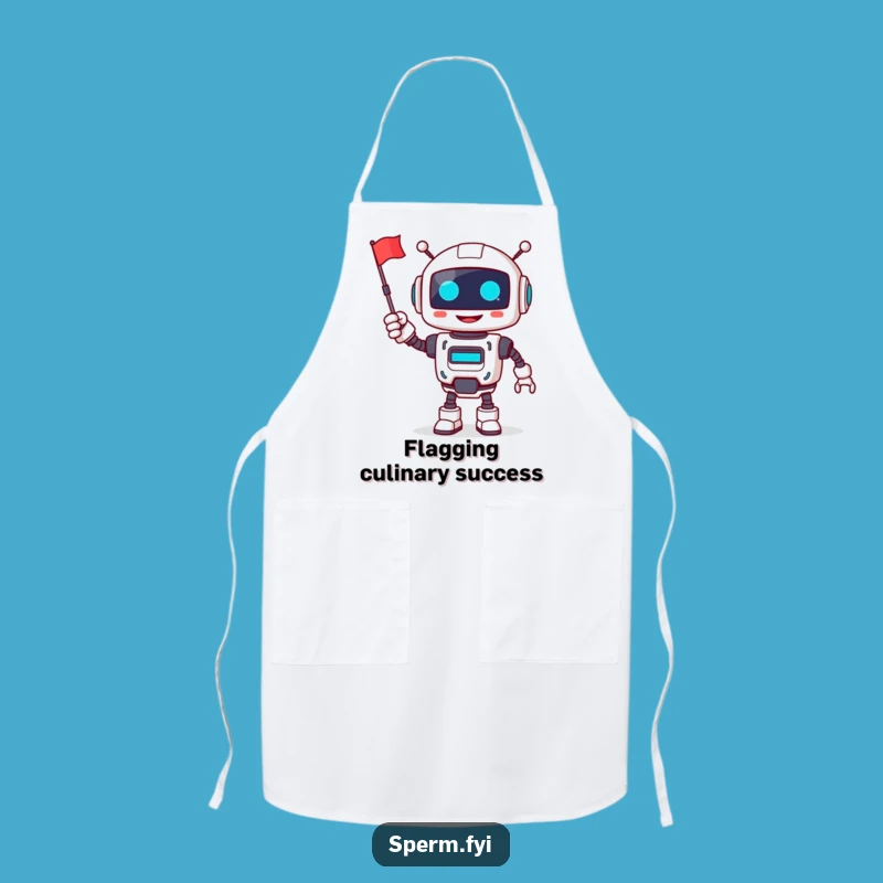 Funny Robot Apron: Cheerful Chef, Culinary Tech Gift for Cooks