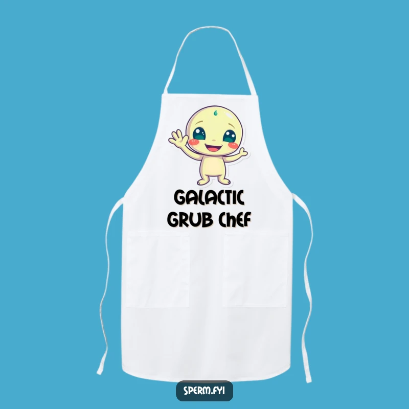 Funny Alien Wave Apron: Cook with Extraterrestrial Cheer, Perfect Funny Gift!
