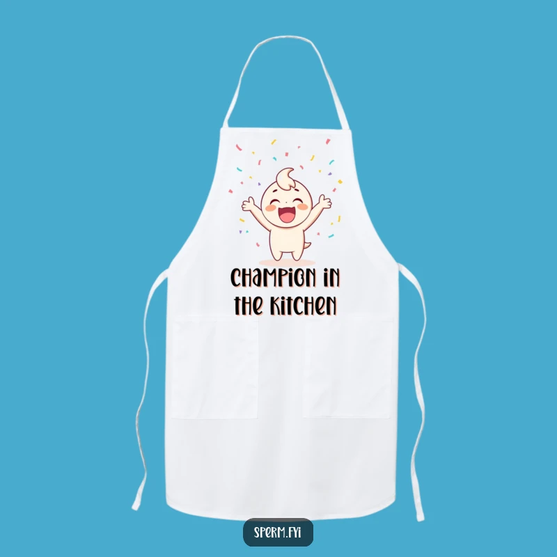 Funny Apron: Cook with Joy, Cheerful Character Confetti Design for Kitchen Fun