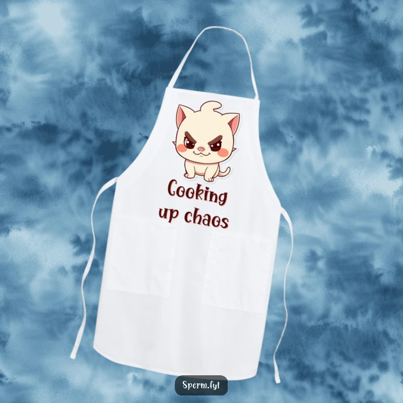 Funny Apron: A mischievous character with a sly, playful grin, perfect for cooking with a wink.