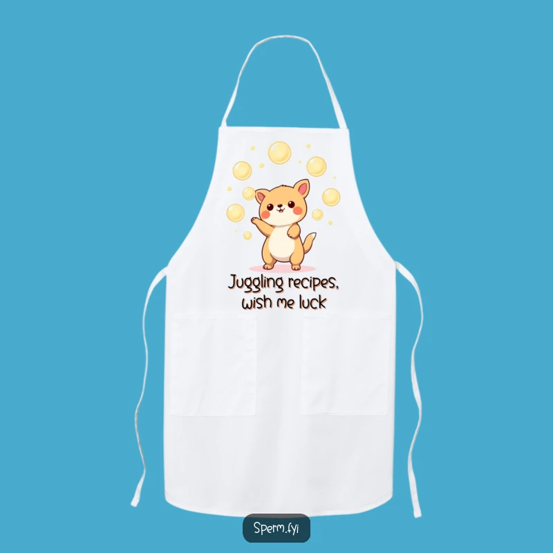 Funny Kawaii Juggler Apron: Whimsical Orb Balancing Act, Perfect Funny Gift for Cooks