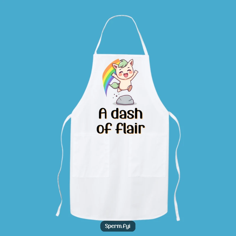 Funny Rainbow Leap Apron: Joyful Kitchen Wear for Aspiring Chefs Gift