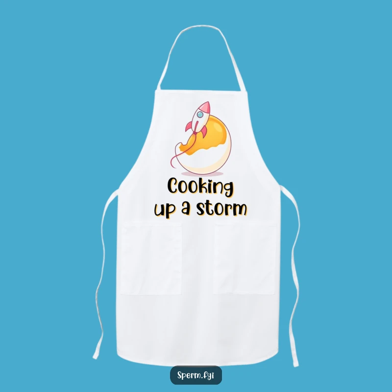 Funny Rocket Sperm Chef Apron - Culinary Launch, Kitchen Gag Gift
