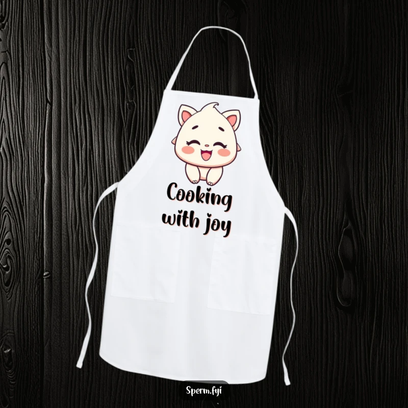 Funny Apron: A character with rosy cheeks and a big, delighted smile, ready for cooking fun.