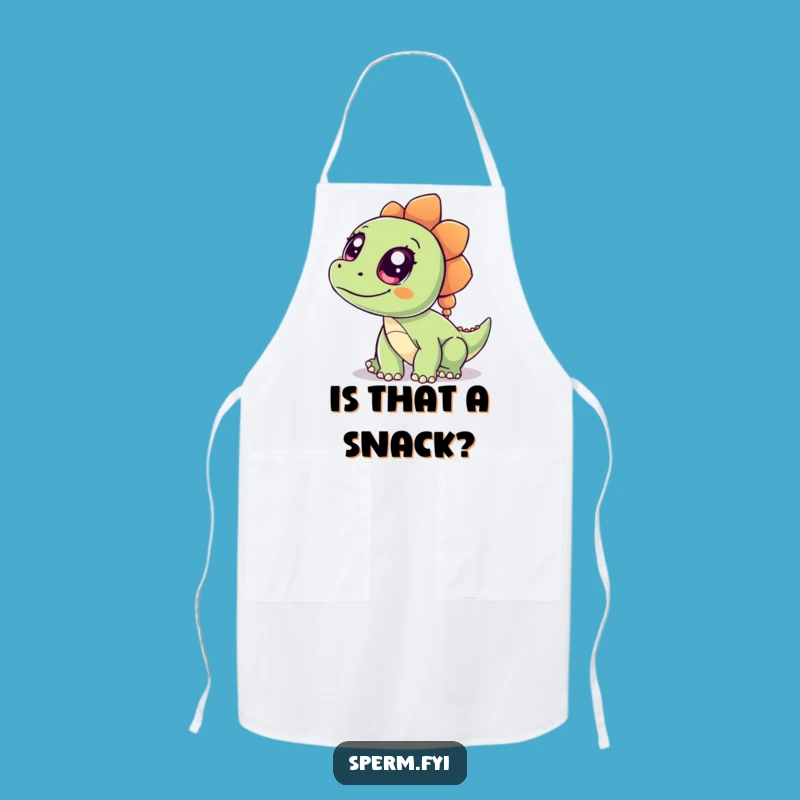 Funny Dinosaur Apron - Curious Wide Eyed Dino, Kitchen Humorous Cooking Gift