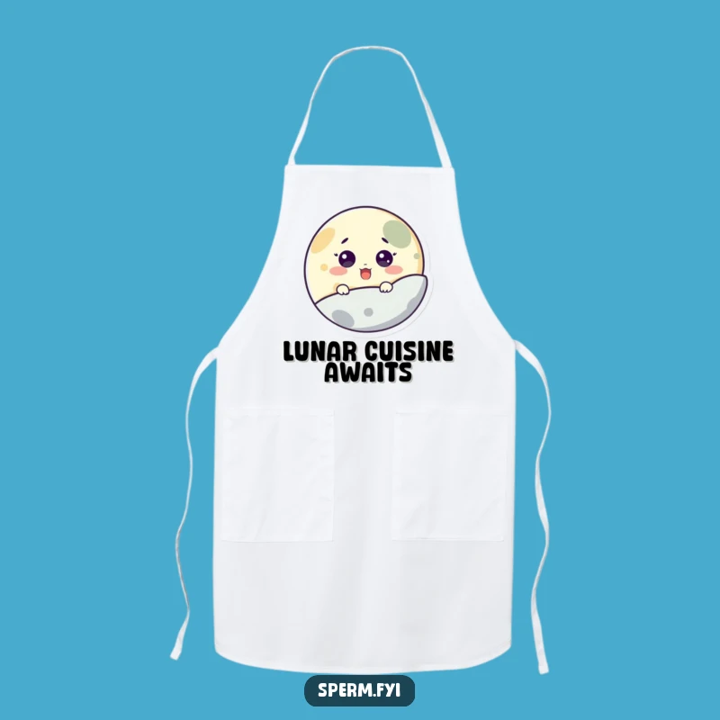Funny Moon Peeking Apron: Culinary Surprise Space Chef, Perfect Funny Gift!