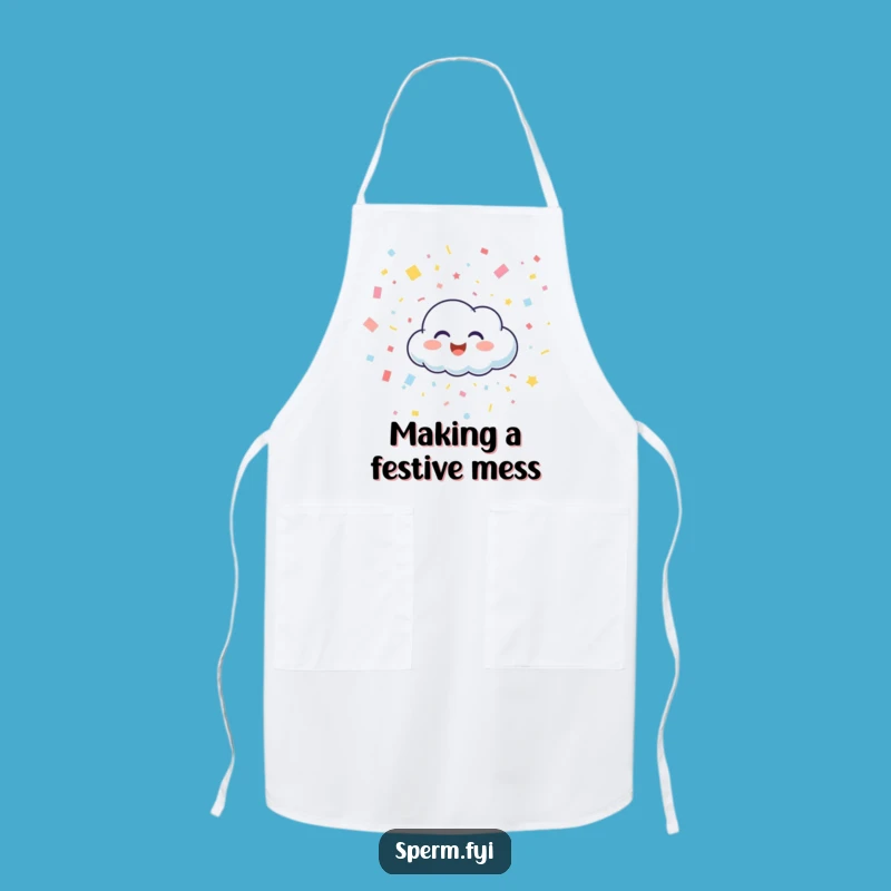Funny Happy Cloud Confetti Apron - Joyful Kitchen Wear for Party Cooks