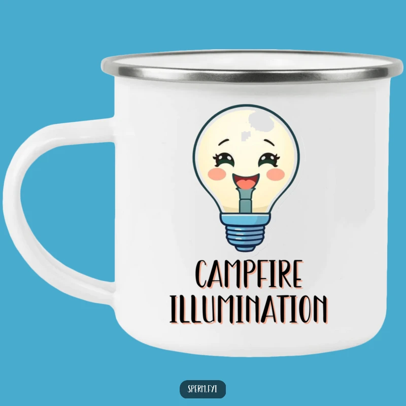 Funny Lightbulb Camping Mug: Outdoor Brightness, Ultimate Funny Gift!