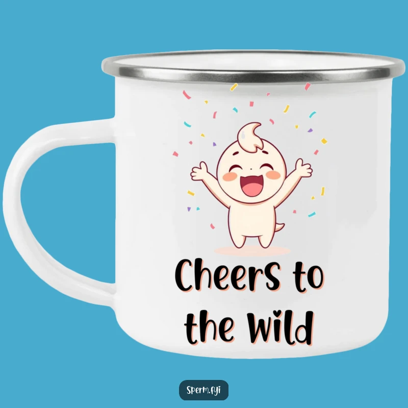 Funny Camping Mug: Cheerful Character Confetti Mug for Outdoor Celebrations