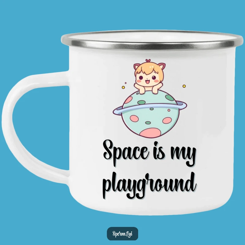 Funny Planet Bop Camping Mug - Playful Character Cosmic Fun - Adventure!