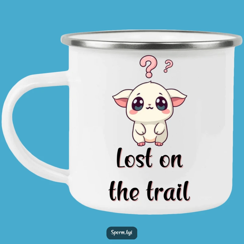 Funny Surprised Kawaii Creature Camping Mug - Outdoor Gift for the Curious