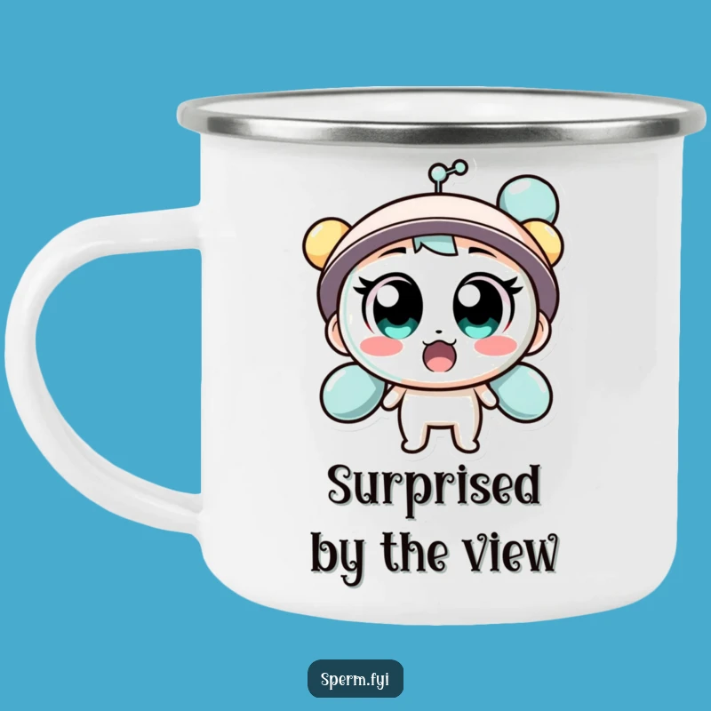 Funny Surprised Molecule Camping Mug: Camp Surprises with a Smile