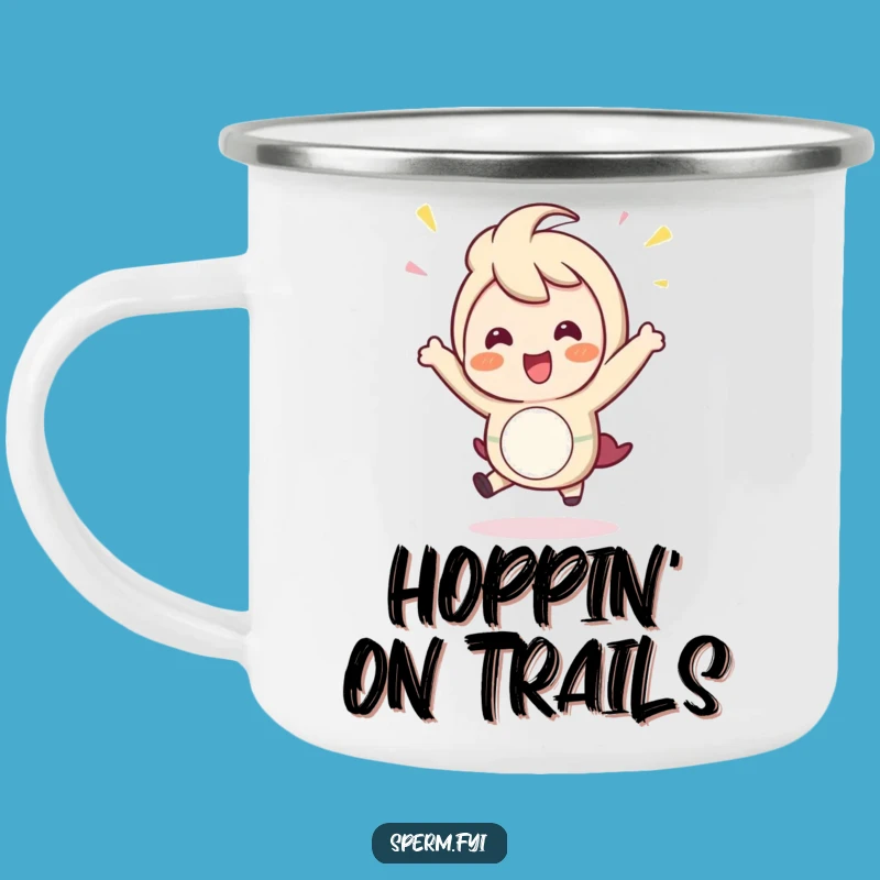 Funny Hopping Character Camping Mug: Celebrate Outdoors, Perfect Adventure Funny Gift