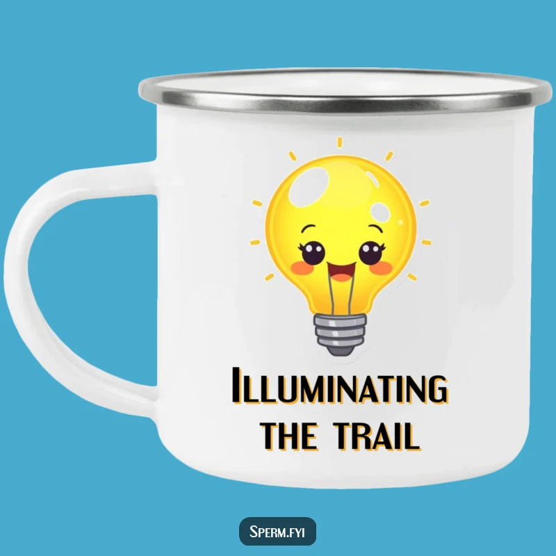 Funny Cheerful Lightbulb Idea Camping Mug - Outdoor Funny Gift!