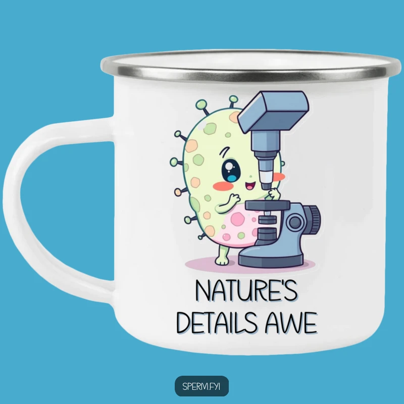 Funny Curious Bacteria Camping Mug: Explore Nature Up Close