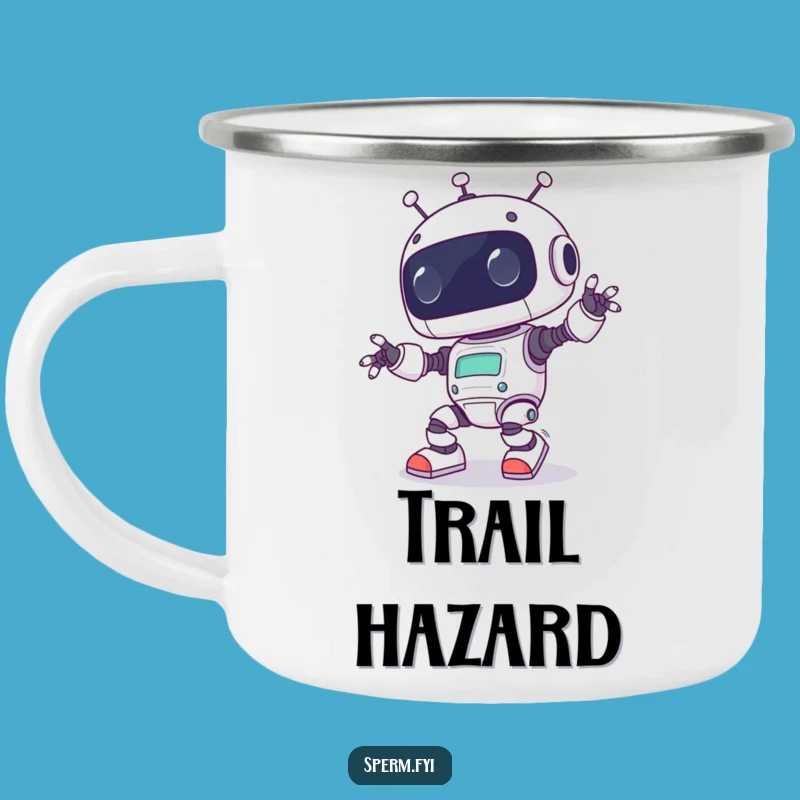 Durable Funny Kawaii Robot Camping Mug - Comical Outdoor Companion for Laughs