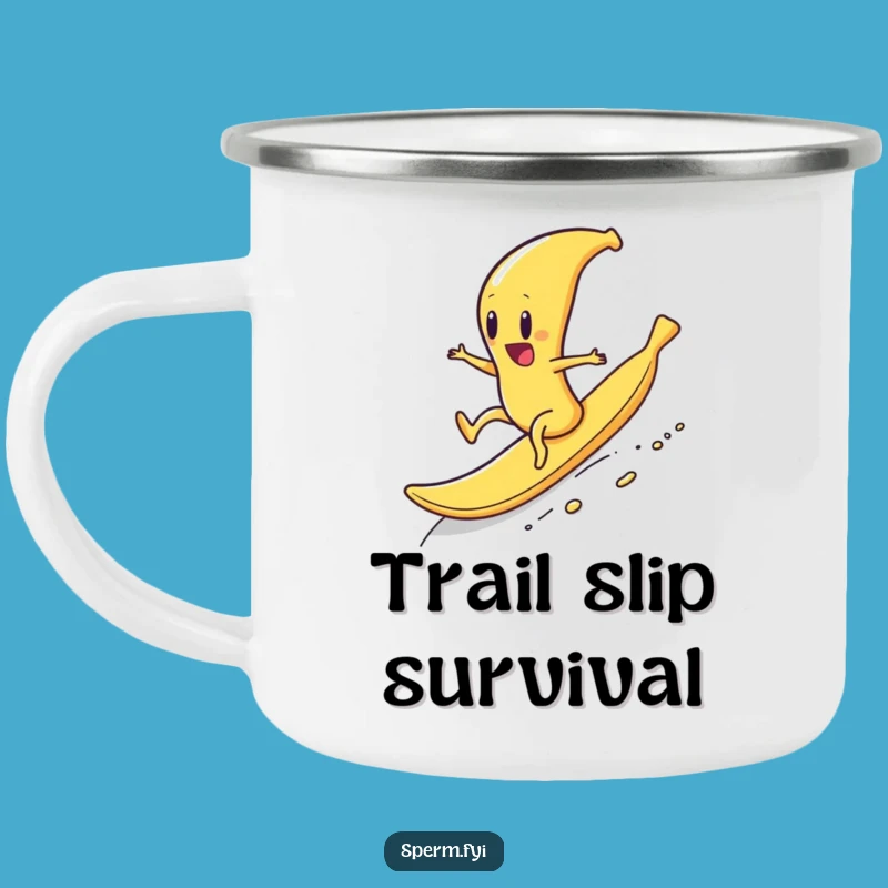Funny Sperm Banana Peel Camping Mug: Thrilling Brews for the Bold