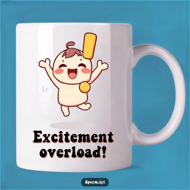 Funny Joyful Kawaii Character Mug - Perfect Gift for Excitement