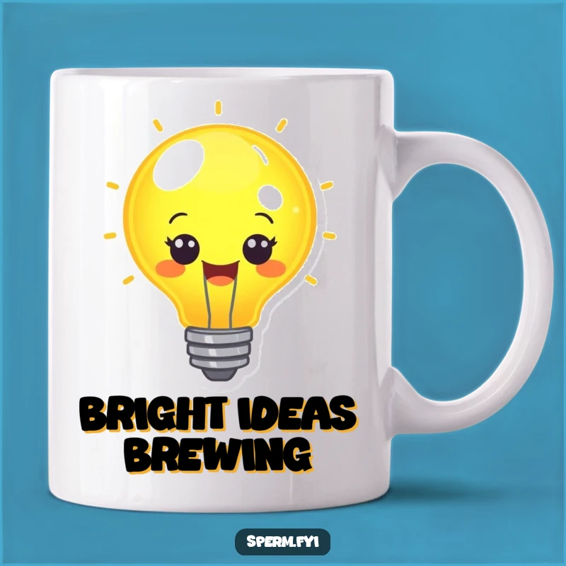 Funny Cheerful Lightbulb Idea Mug - Bright Funny Gift!