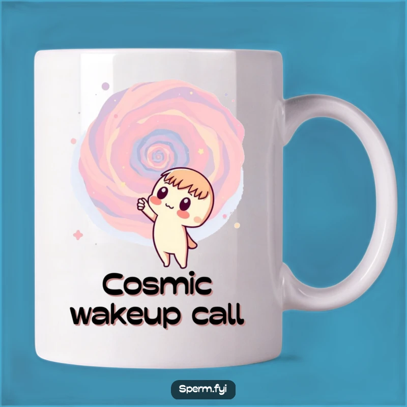 Funny Galaxy Mug - Curious Character Explores Universe - Cool Gift!