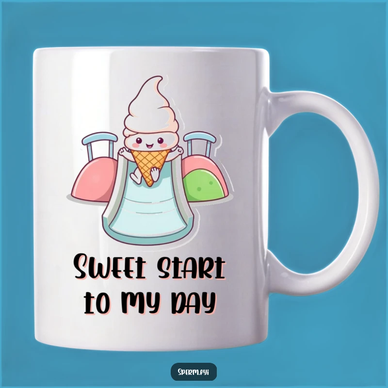 Funny Kawaii Ice Cream Mug: Happy Slide Fun, Perfect Gift for Sweet Treat Lovers