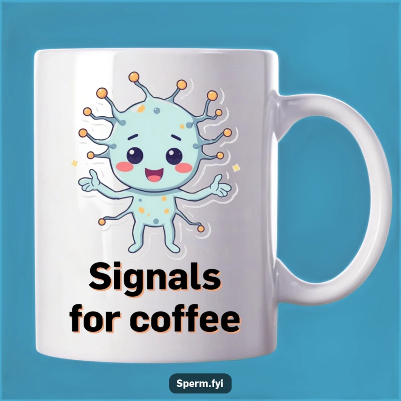 Funny Neuron Mug: Happy Signal Sending Character, a Hilarious Brain Gift for Thinkers