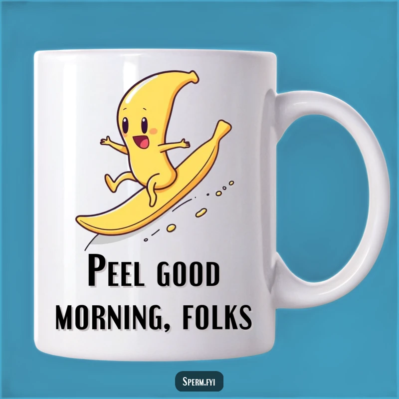Funny Sperm Banana Peel Mug: Slippery Slope to Laughter, Hilarious Gift