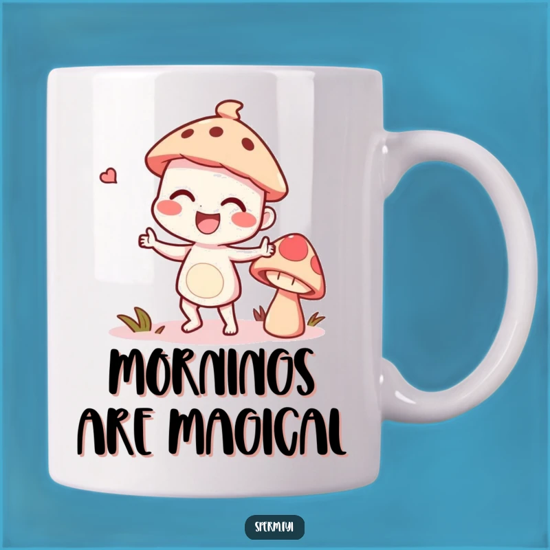 Funny Giggling Mushroom Dance Mug: Whimsical Character Gift for Fun