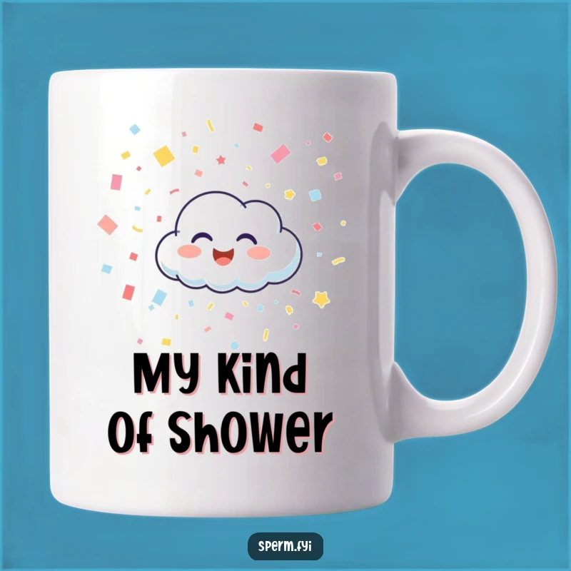 Funny Happy Cloud Confetti Rain Mug - Joyful & Humorous Gift Idea