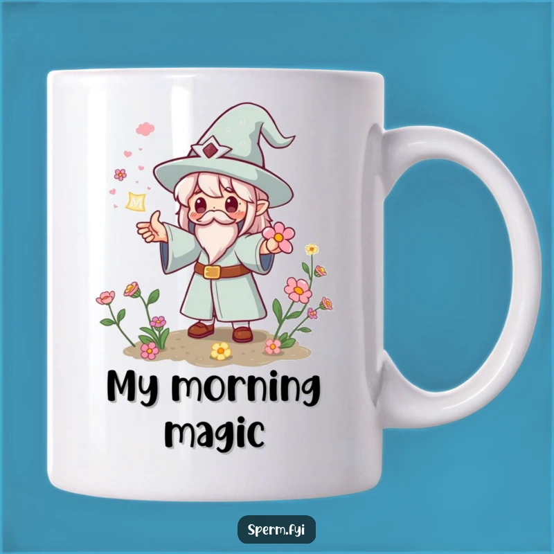 Funny Kawaii Magic Flowers Mug - Instant Bloom Wizard Gift Idea