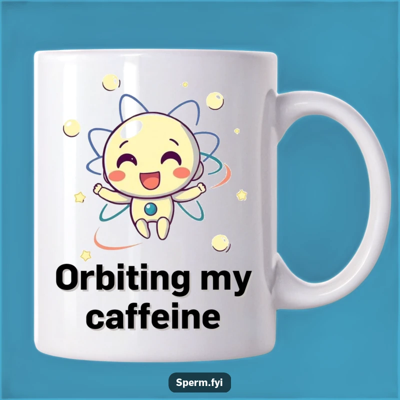 Funny Electron Mug: Happy Orbiting Character, a Hilarious Science Gift for Nerds