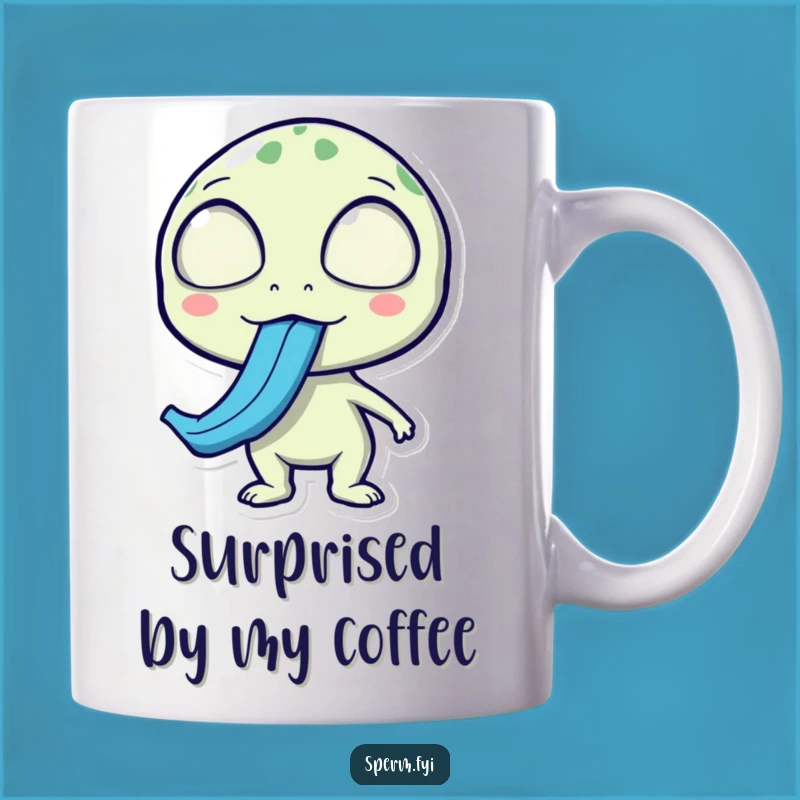 Funny Alien Mug: Surprised Tongue Out, Perfect Quirky Cosmic Gift