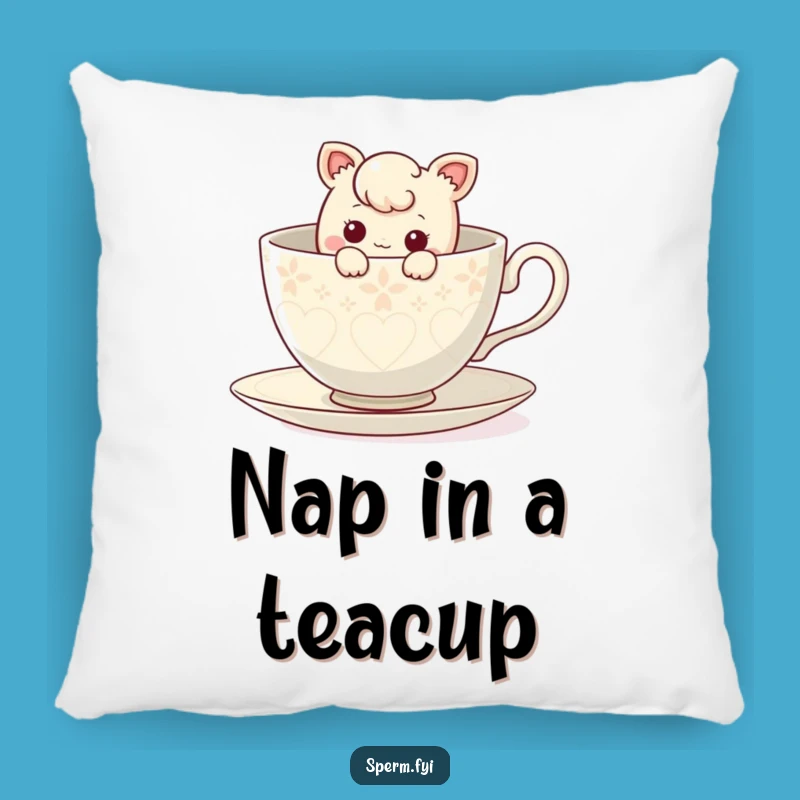 Funny Curious Teacup Pillow: Comfy Character Cushion for Cozy Moments