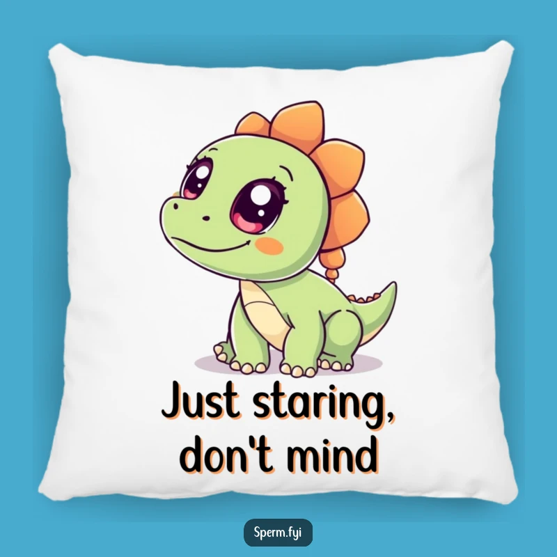 Funny Dinosaur Pillow - Curious Wide Eyed Dino, Comfortable Humorous Accent Gift