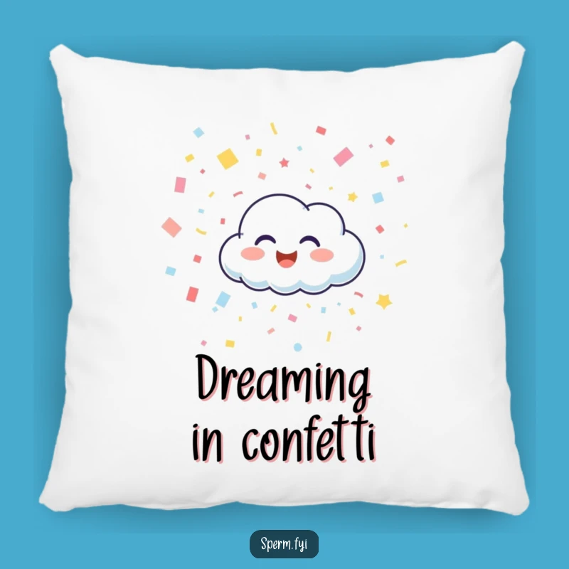 Funny Happy Cloud Confetti Pillow - Soft & Cheerful Accent Decor