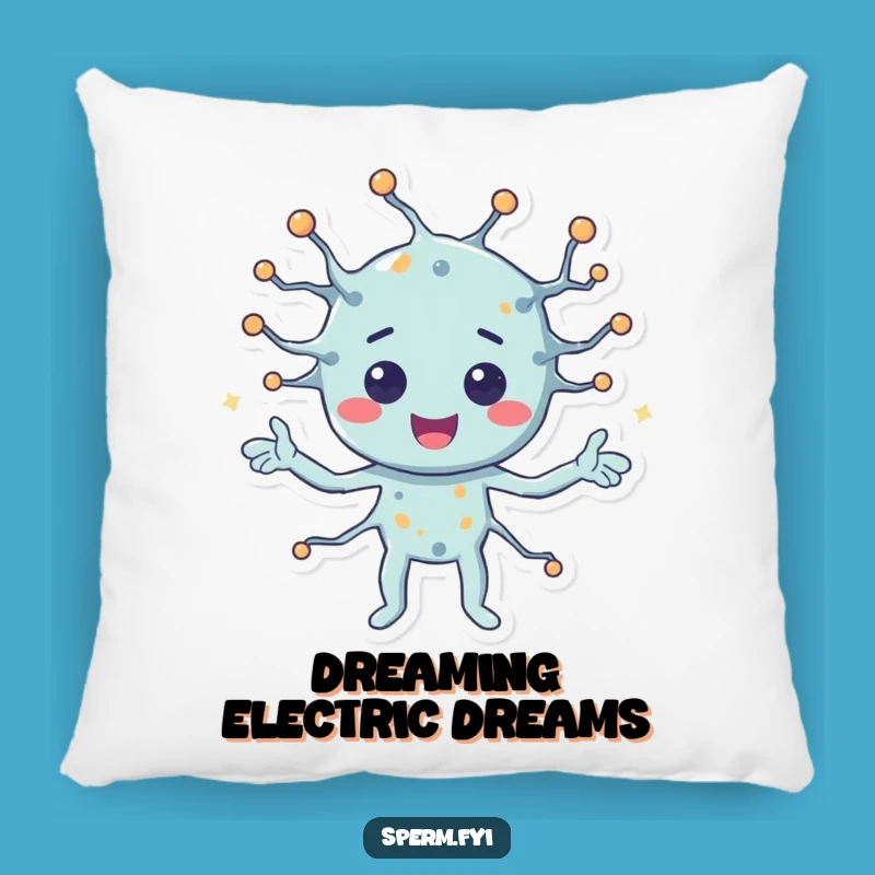 Funny Pillow: Happy Neuron Sending Signals, a Comfy Brain Humor Decorative Gift