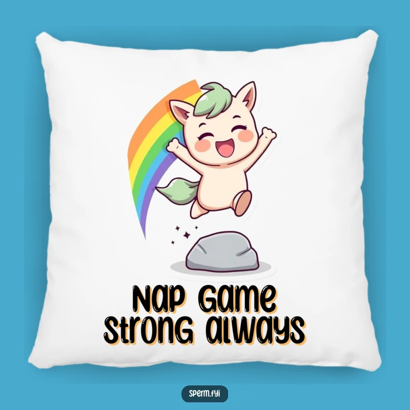 Funny Rainbow Leap Pillow: Cozy Comfort with Joyful Energy Gift