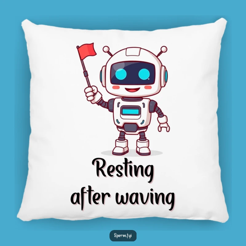 Funny Robot Pillow: Cozy Cheerful Waving, Comfortable Tech Gift