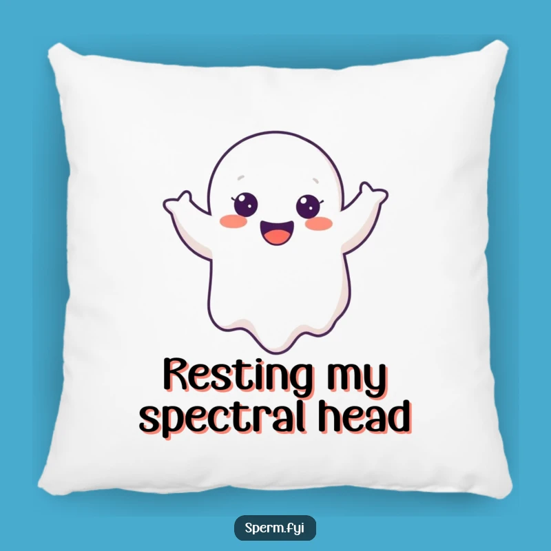 Funny Ghost Pillow - Cheerful Wobble Boo, Soft Humorous Comfort