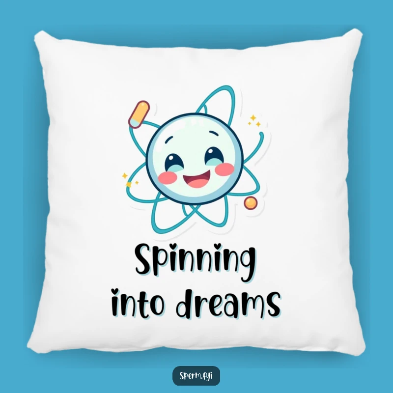 Funny Smiling Atom Spin Pillow - Soft & Energetic Accent Decor