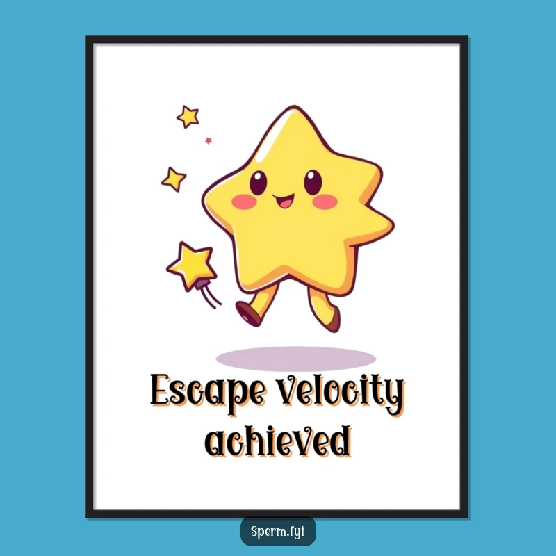 Funny Star Playing Tag Comet Digital Print: Instant Cosmic Laughs