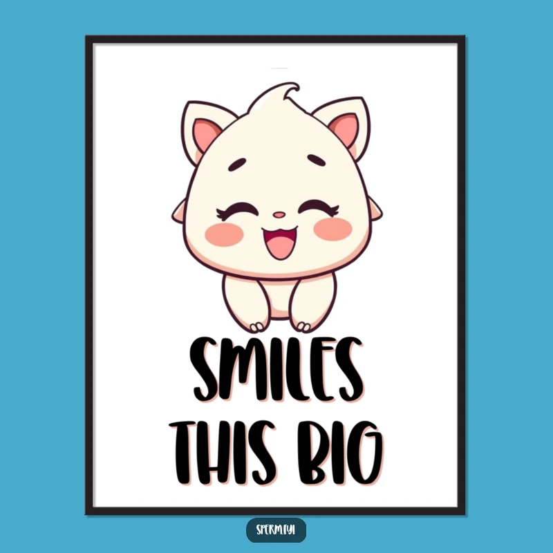 Funny Delighted Art Print: Instant Joy with Rosy Cheeks and Smiles, Downloadable Funny Gift