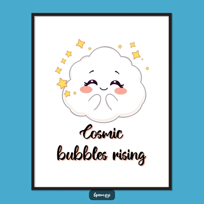 Funny Galaxy Cloud Digital Art Print: Instant Cosmic Whimsy