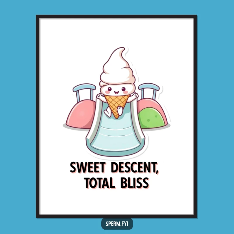 Funny Kawaii Ice Cream Digital Art: Printable Slide Fun, Ideal Funny Gift Decor