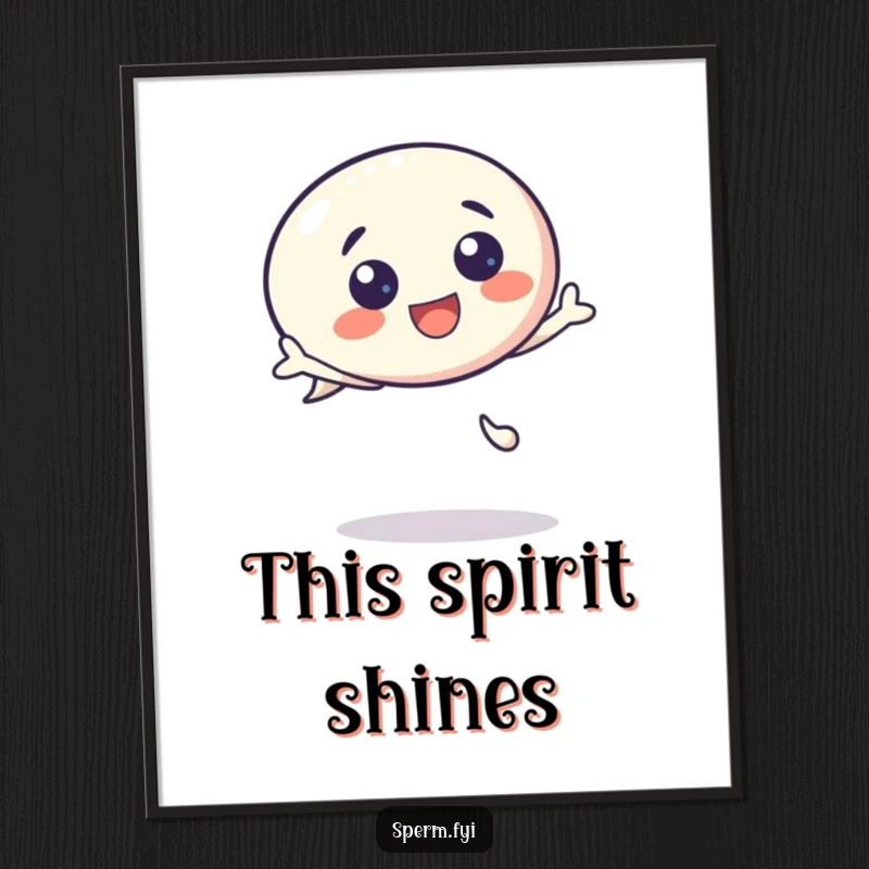 Funny Digital Art Print: A kawaii speech bubble character captured in a dynamic bounce, radiating happiness and excitement.