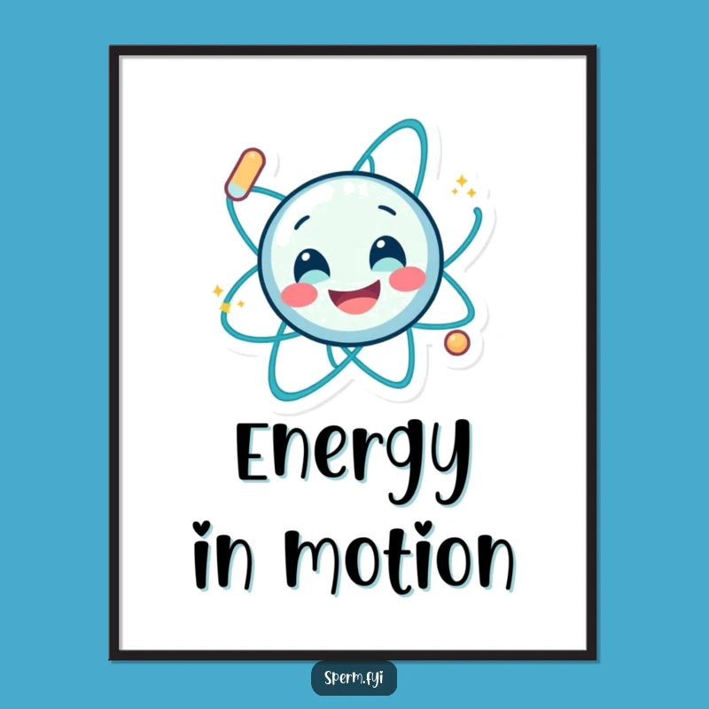 Funny Smiling Atom Spin Digital Art - Instant Energetic Download for Decor