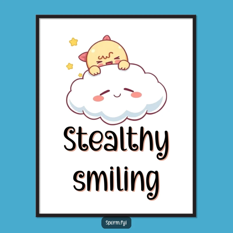Funny Tickling Cloud Digital Art: Whimsical Print for Playful Spaces Gift